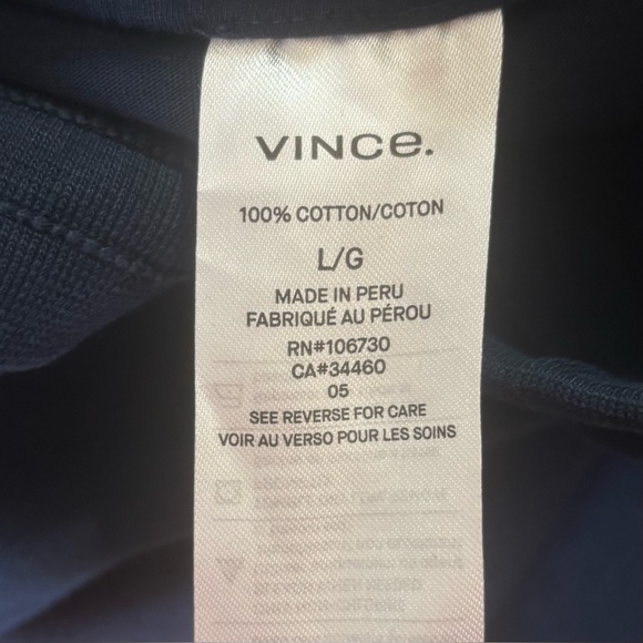 Vince Navy Cotton Drawstring Shorts Men’s Large / 100% Cotton / Casual Luxe 10” - Picture 5 of 8